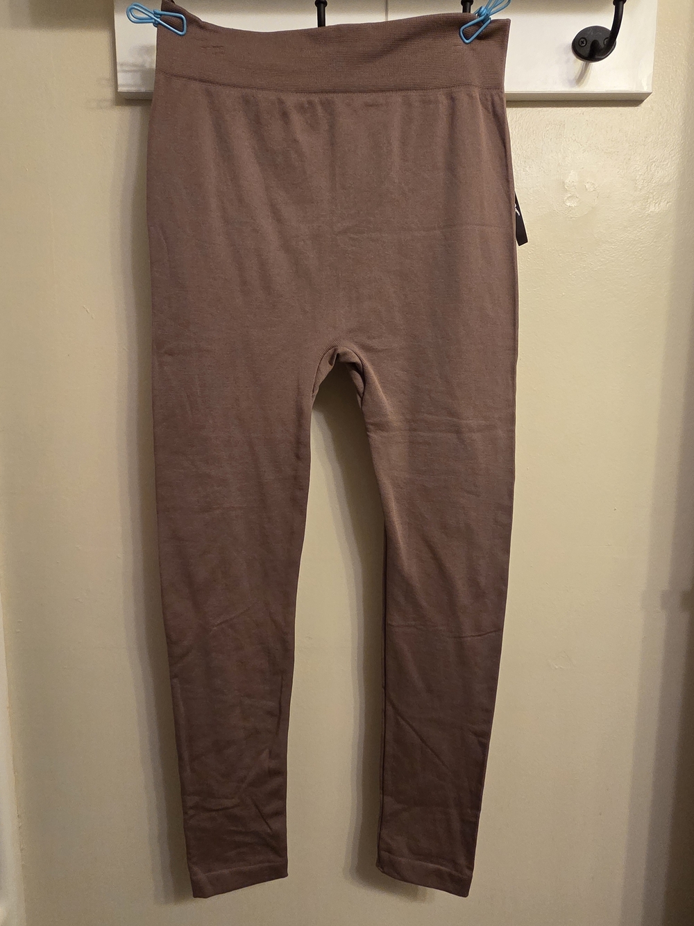 Chances R Fleece Lined Leggings 1X/2X Plus Size Brown Seamless High Waisted